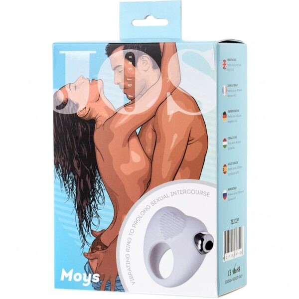 Moys Titreşimli Beyaz Kalpli Penis Halkası - Görsel 6