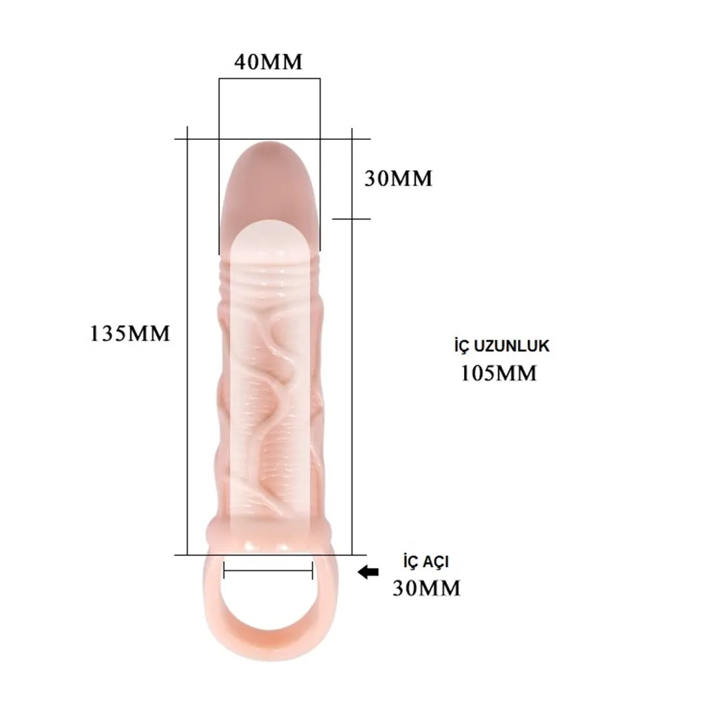 13 cm Ucuz Titreşimli Penis Kılıfı - Görsel 2