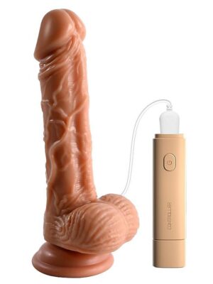 18 cm damarlı titreşimli dildo