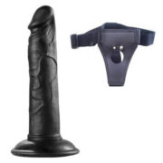 19 cm Realistik Kemerli Testissiz Zenci Dildo