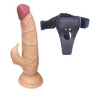 Klitoris Uyarıcılı 20cm Kemerli Dildo