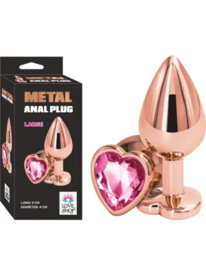 Kalpli Mücevher Taşlı Çelik 9cm Anal Tıkaç