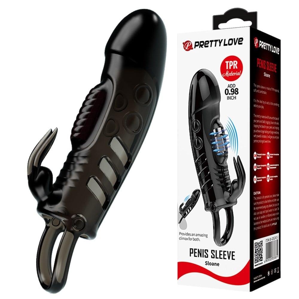 25MM Dolgulu Titreşimli Zenci Penis Kılıfı