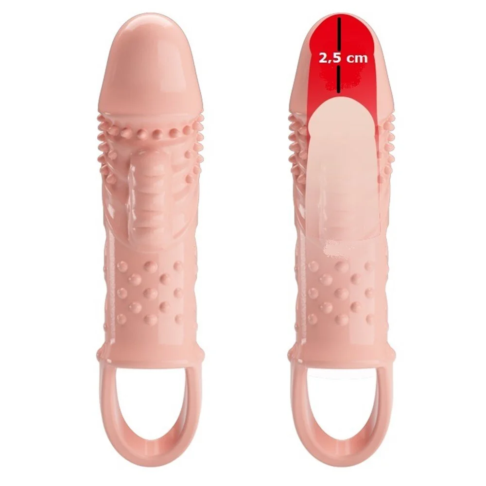 2,5 cm dolgulu titreşimli penis kılıfı - Görsel 6