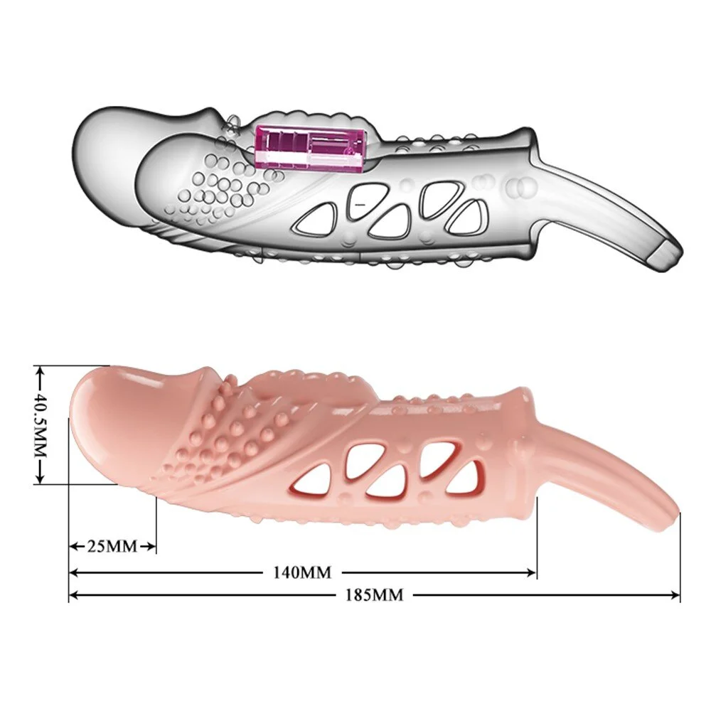 2,5 cm dolgulu titreşimli penis kılıfı - Görsel 4