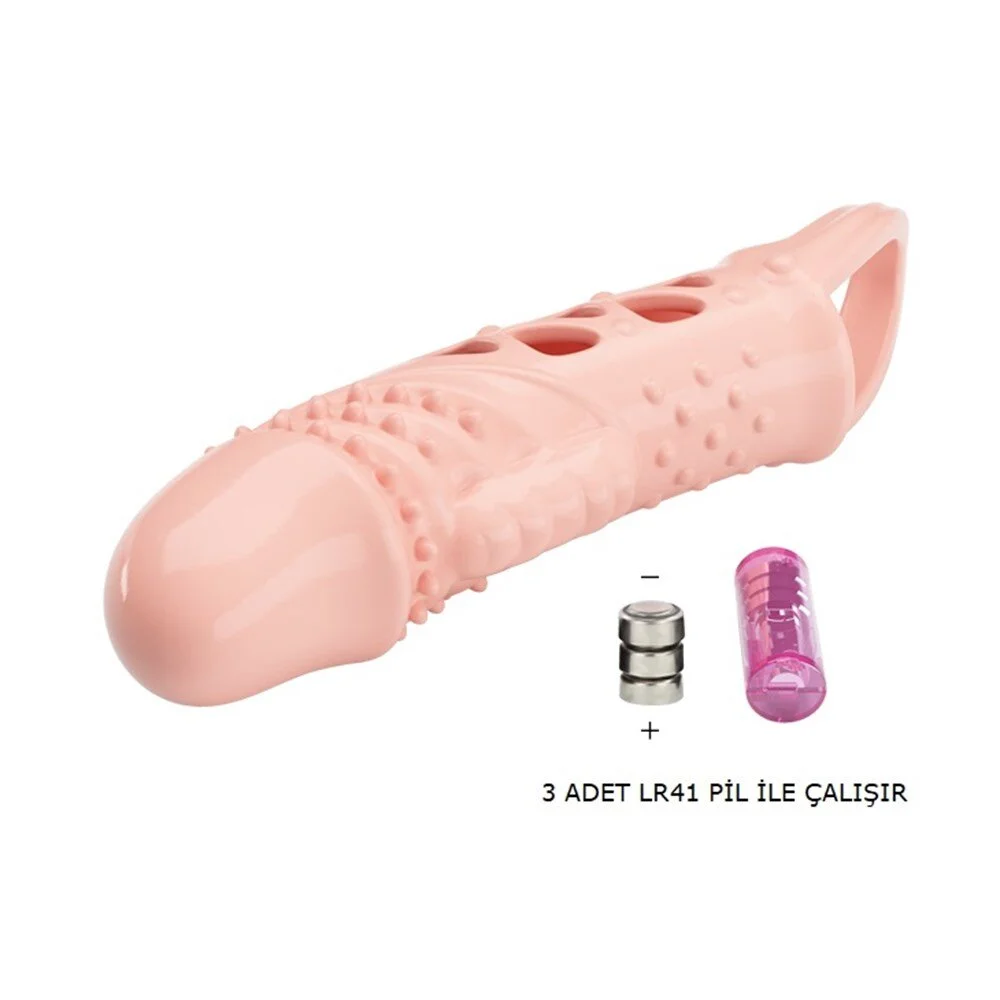 2,5 cm dolgulu titreşimli penis kılıfı - Görsel 3