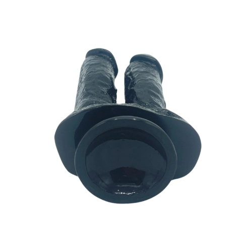 21 cm Siyah Çiftli Dildo - Görsel 3