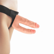 Vantuzlu Kemerli çatal dildo 18cm