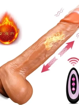 23 cm İleri Geri Hareketli Isıtmalı Dildo