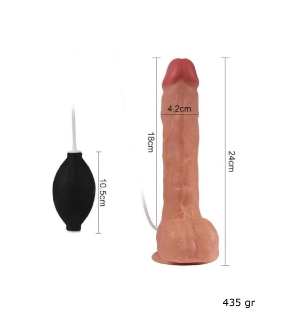 24 cm Su Fışkırtmalı et dokusunda Realistik Penis - Görsel 6