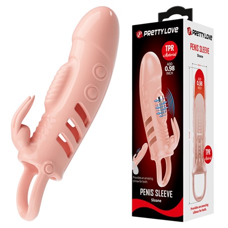 2,5 cm Dolgu Uzatmalı Titreşimli Penis Kılıfı