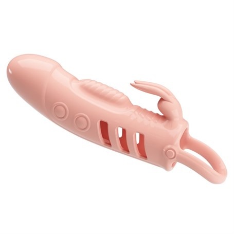 2,5 cm Dolgu Uzatmalı Titreşimli Penis Kılıfı - Görsel 2