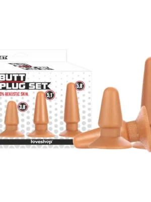 Realistik Vantuzlu 3'lü Anal Plug Set