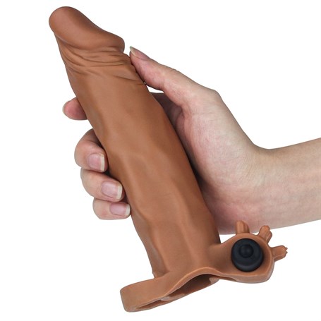 Uzatmalı Realistik Titreşimli Penis Kılıfı Melez - Görsel 2