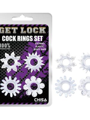 Get Lock Tırtıklı 4'lü Penis Halka Seti