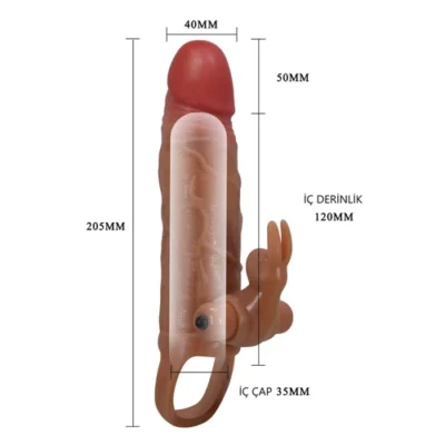 5 cm Dolgulu Titreşimli Penis Kılıfı