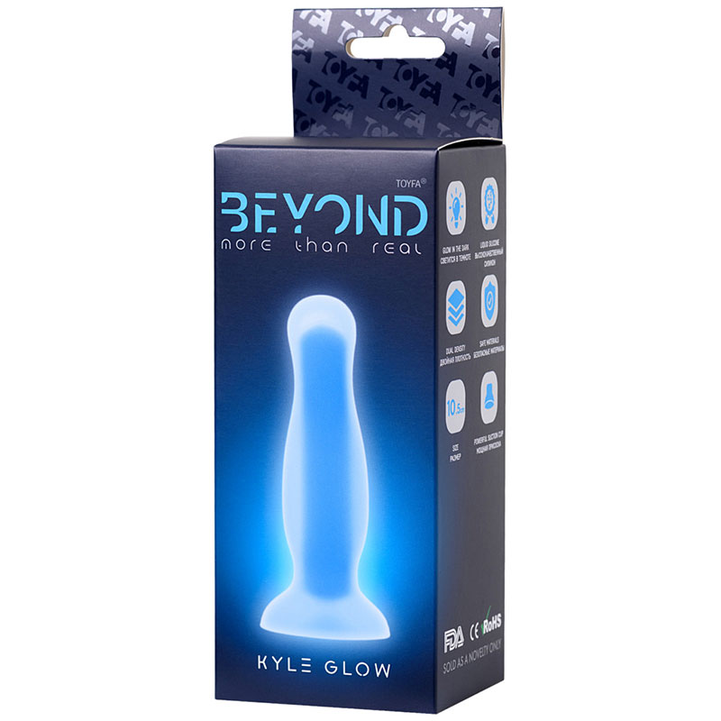 V.I.P. Gece Parlayan Anal Plug , Silikon, Şeffaf, 10 cm