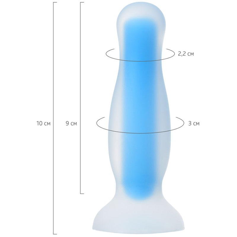 Gece Parlayan Anal Plug Şeffaf 10 cm - Görsel 3