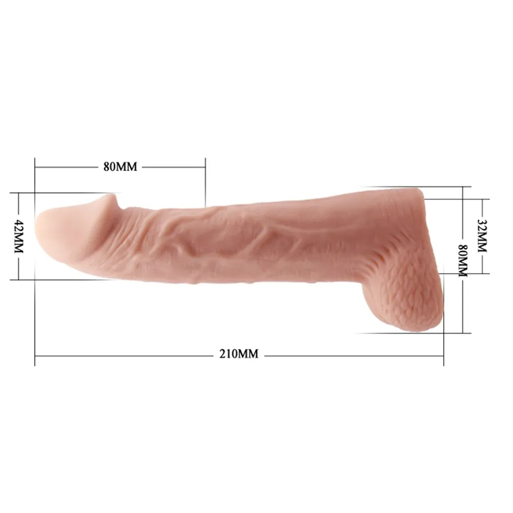 8 cm Dolgulu Testisli Penis Kılıfı - Görsel 2