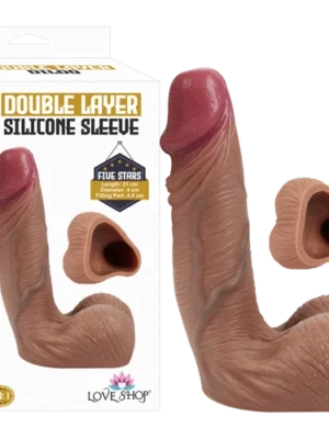 Çift Katmanlı 21cm Silikon Penis Kılıfı