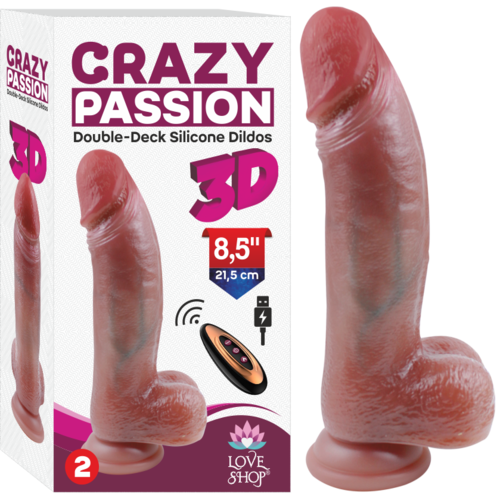 Çift Katmanlı 21cm Titreşimli 3D Dildo - Görsel 5