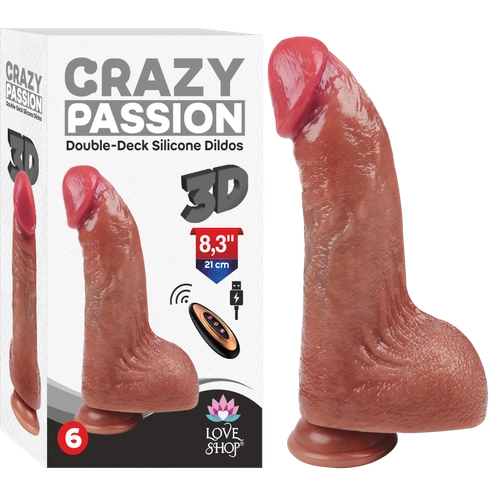 Çift Katmanlı Titreşimli 21cm 3D Dildo - Görsel 7