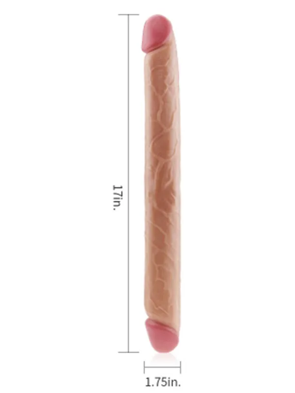 Çift Taraflı 43cm Realistik Lezbiyen Dildo - Görsel 2