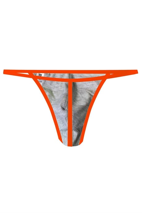 Erkek Neon Lastikli Gri String - Görsel 2