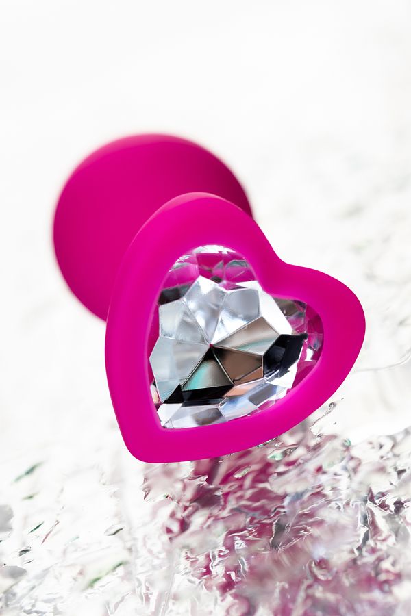 Elmas Kalpli 7cm Pembe Anal Plug - Görsel 5