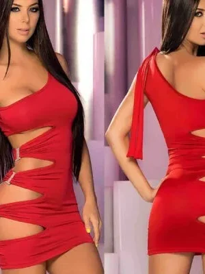 Erotik giyim Kırmızı taşlı