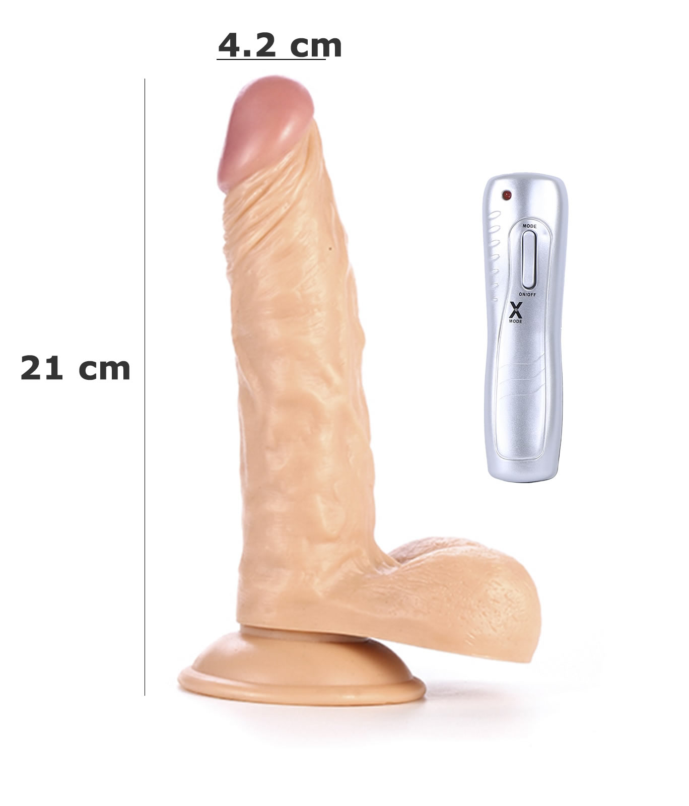 Esnek Realistik Titreşimli Dildo 21 cm