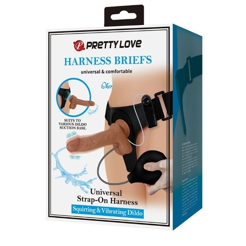 Fışkırtmalı Titreşimli Strap-On Dildo