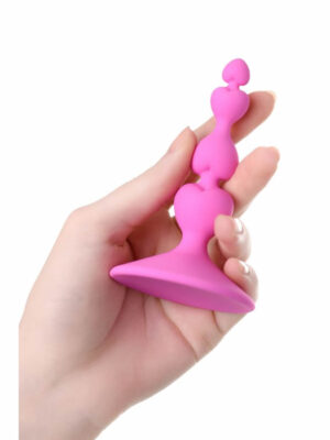 Loverty 8cm Kalp Desenli Pembe Anal Plug