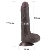 Ultra Gerçekci Siyah Penis 17.5 cm