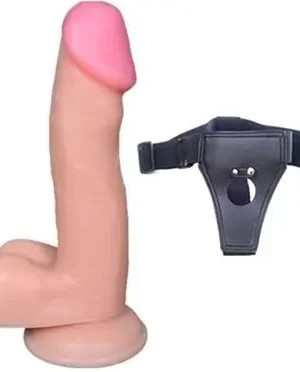 17 Cm Mantar Kafa Anal Kemerli Dildo