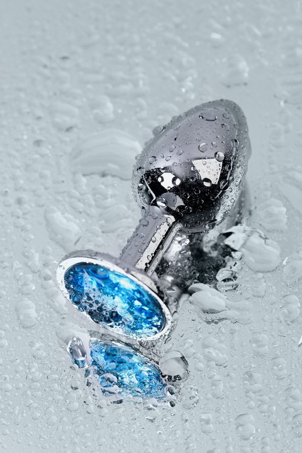 Mavi Kristalli 7cm Metal Anal Plug