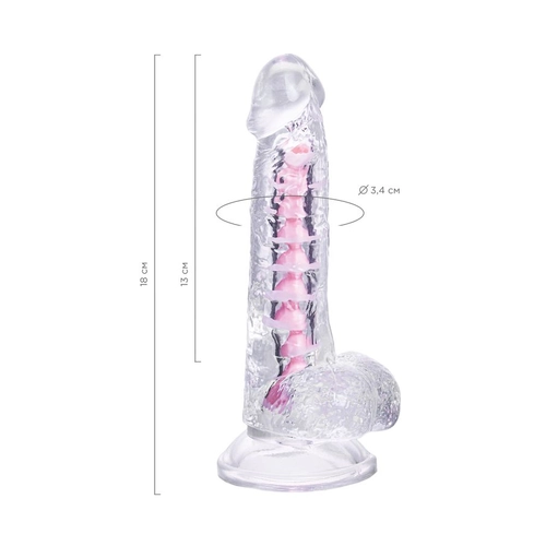 Paret Jel Dildo Şeffaf 18cm - Görsel 3