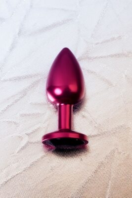 Red 7cm Metal Anal Plug Siyah Kristalli