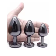 Siyah Alüminyum Anal Plug 3lü Set