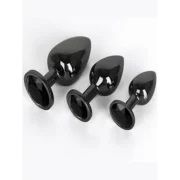 Siyah Alüminyum Anal Plug 3lü Set