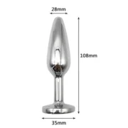 Taşlı Çelik Anal Plug 11cm