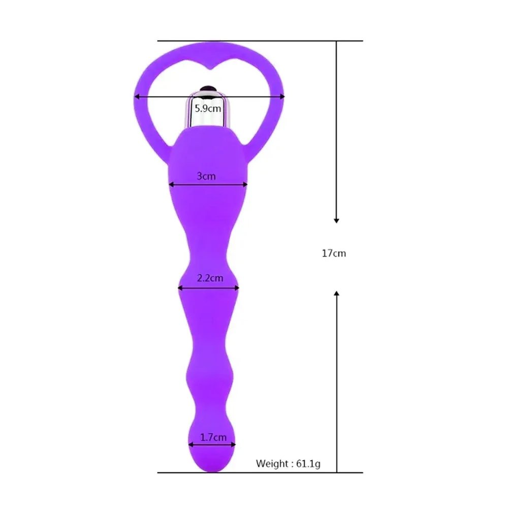 Titreşimli Pembe Silikon Anal Plug - Görsel 2