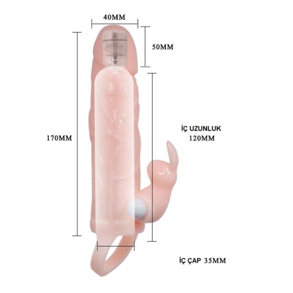 Titreşimli penis kılıfı 17 cm - Görsel 2