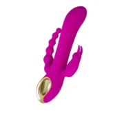 Üçlü Etkili Mor Silikon Vibratör 21 cm