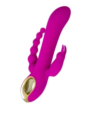 Üçlü Etkili Mor Silikon Vibratör 21 cm