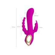 Üçlü Etkili Mor Silikon Vibratör 21 cm