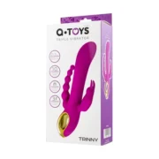 Üçlü Etkili Mor Silikon Vibratör 21 cm