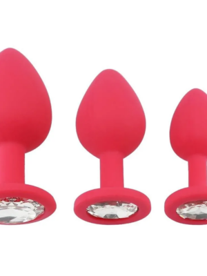 Soft Silikon Dokuda Taşlı 3'lü Anal Plug