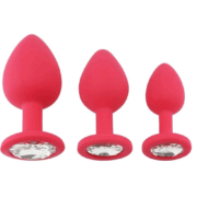 Soft Silikon Dokuda Taşlı 3'lü Anal Plug
