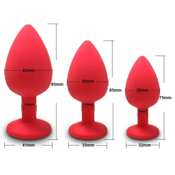 Soft Silikon Dokuda Taşlı 3'lü Anal Plug - Görsel 2